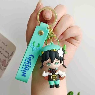 Móc khóa Genshin Impact 3D siêu dễ thương - Aether, Venti, Kazuha, Kaeya, Mona, Barbara, Xiao, Qiqi