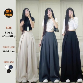 Quần ống rộng 44cm ly lệch chất gold quần ống rộng cap cao ly lệch khóa sau Quần ống rộng đi làm đi chơi