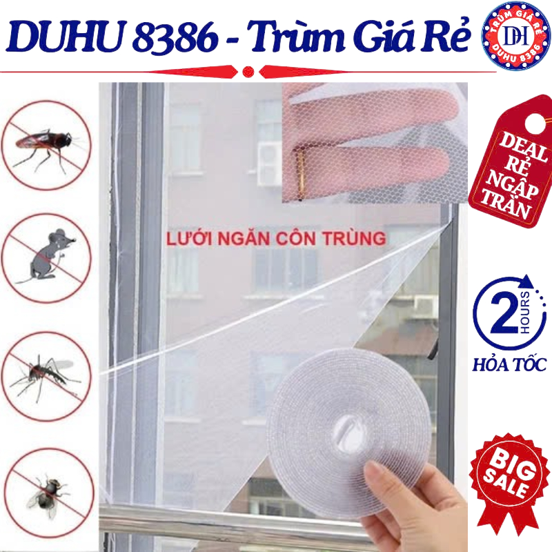 Rèm Lưới Treo Cửa Sổ Chắn Muỗi, Côn Trùng, Lưới Dán Cửa Sổ Chống Muỗi ...