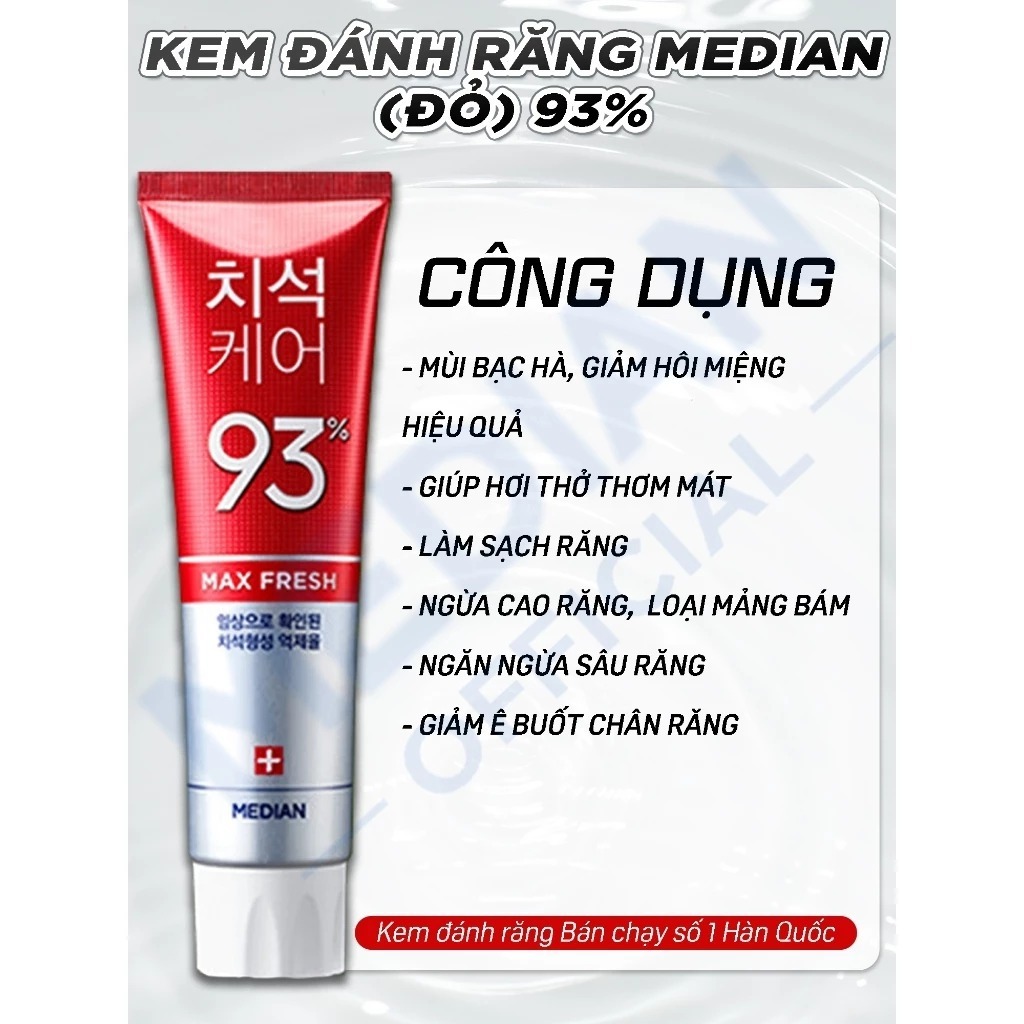 Ảnh Kem Đánh Răng Median Dental IQ 93% Trắng Răng 120g 3