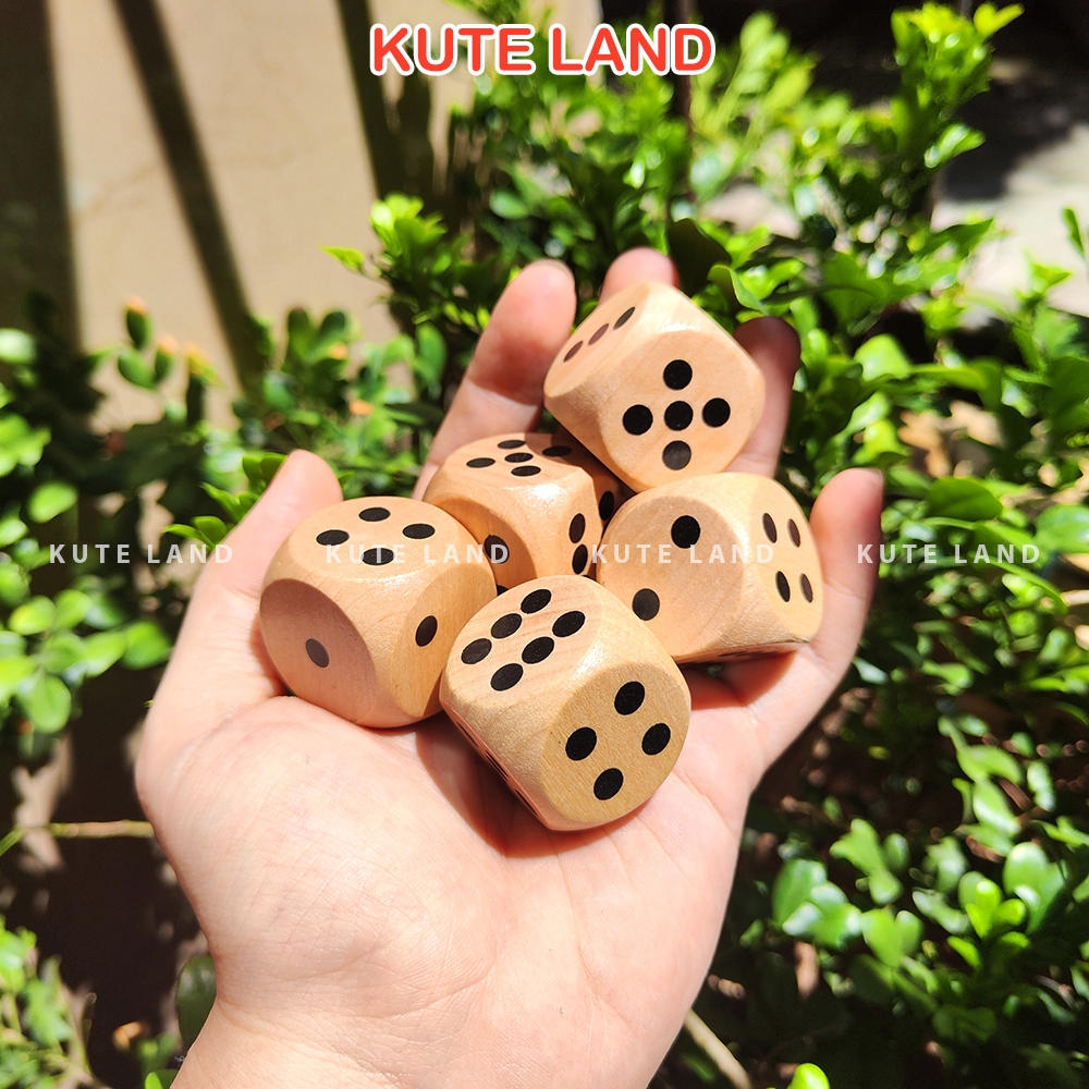 Xúc xắc gỗ xí ngầu gỗ tự nhiên nhiều size 14 – 30 mm tự chọn nhiều màu sắc SX-GO