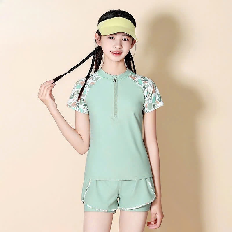 (25-66kg)Bikini đồ bơi cho bé gái,Bikini đồ bơi nữ đi biển 2 mảnh năng động quần đùi kín đáo có mút ngực