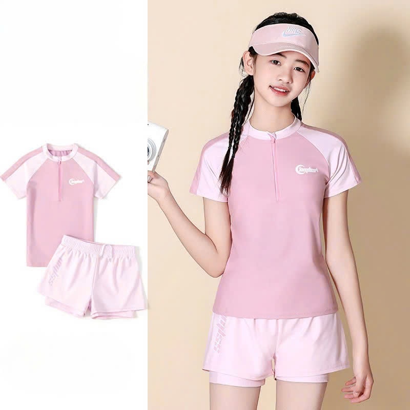 Bộ bơi bé gái, đồ bơi cho bé gái và mẹ quần đùi 2 lớp kín đáo, bộ bơi elsa bé gái 15kg tới 54kg