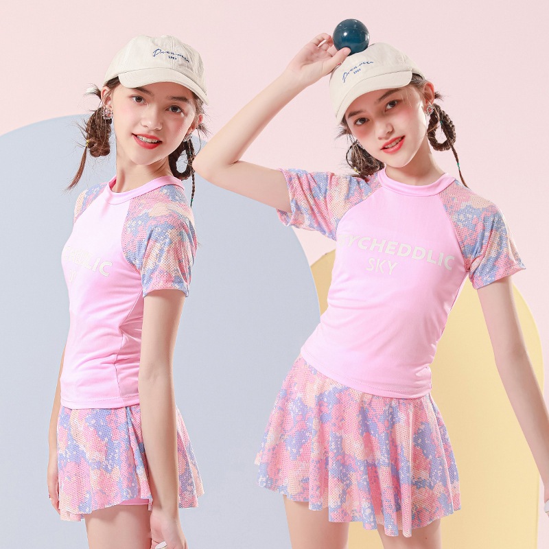 Bộ bơi bé gái, đồ bơi cho bé gái và mẹ quần đùi 2 lớp kín đáo, bộ bơi elsa bé gái 15kg tới 54kg