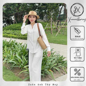 Set áo dài tay + quần vải đũi - Xuananhthomay