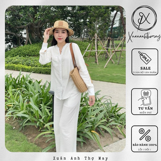 Set áo dài tay + quần vải đũi - Xuananhthomay