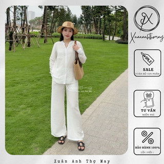 Set áo dài tay + quần vải đũi - Xuananhthomay