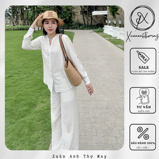 Set áo dài tay + quần vải đũi - Xuananhthomay