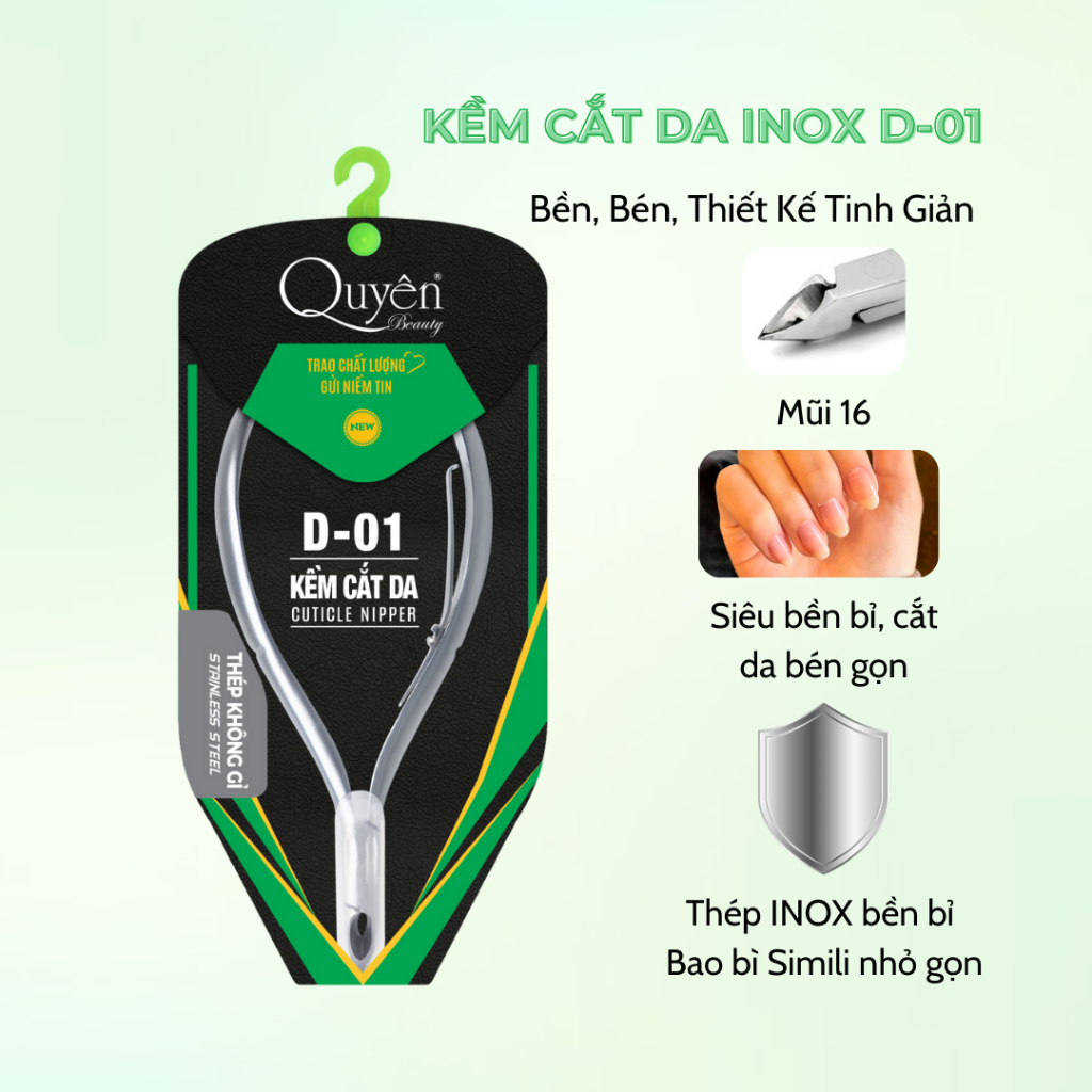 Kềm Cắt Da Inox Không Gỉ D01 - Bao Simili - Mỹ Phẩm Quyên [Chính Hãng ...