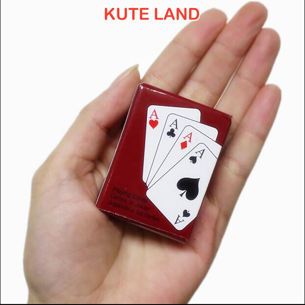 Bộ bài tây mini 52 lá 38×53 mm  poker phiên bản nhỏ xinh giá rẻ chơi bài tiến lên, xì lát ngày tết cực vui nhộn BT-24