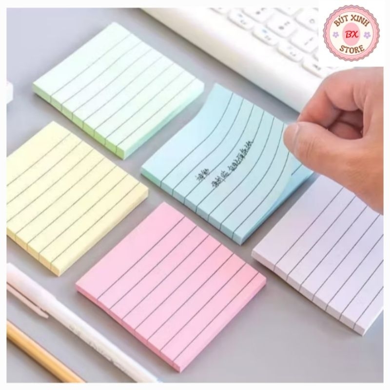 [Top Value] 100 Tờ Giấy note, giấy ghi chú kẻ ngang nhiều màu sắc ...