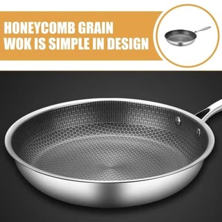 Chảo chống dính inox 3 lớp size 28cm sâu lòng vân tổ ong giữ nhiệt tốt phù hợp với mọi loại bếp (hàng tốt)