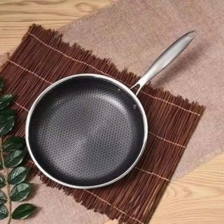 Chảo chống dính inox 3 lớp size 28cm sâu lòng vân tổ ong giữ nhiệt tốt phù hợp với mọi loại bếp (hàng tốt)