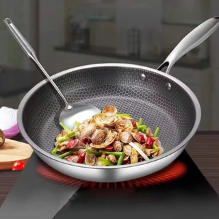 Chảo chống dính inox 3 lớp size 28cm sâu lòng vân tổ ong giữ nhiệt tốt phù hợp với mọi loại bếp (hàng tốt)
