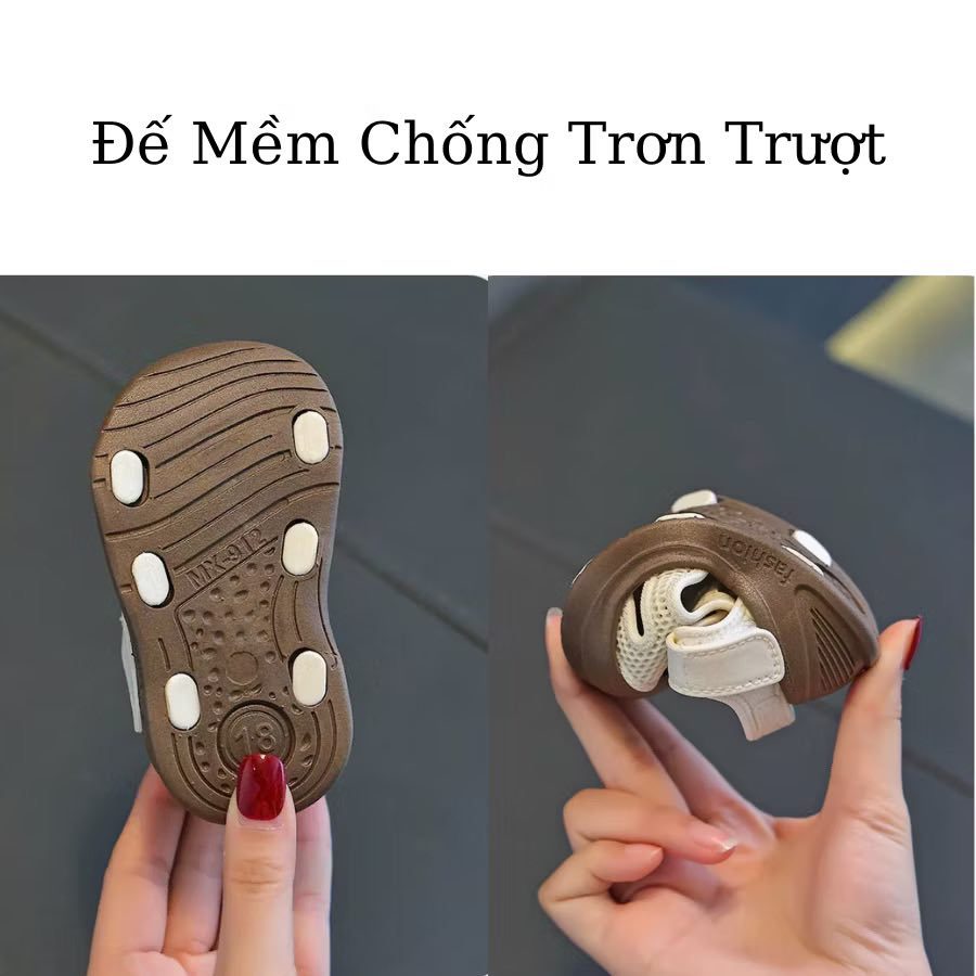 Dép Sandal Tập Đi Cho Bé Chống Trượt Đế Mềm Thoáng Khí , Dép Tập Đi Chống Vấp Cho Bé Trai Bé Gái