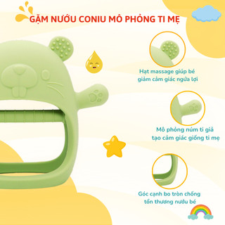 Gặm Nướu Silicone Coniu Cao Cấp, Siêu Mềm Giúp Giảm Ngứa Nướu An Toàn Cho Bé( Có Hộp Bảo Quản)