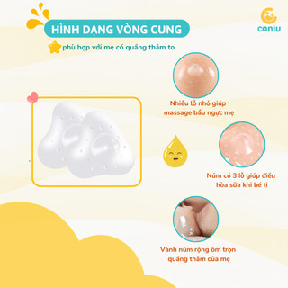 Núm Trợ Ti Silicon Coniu Siêu Mềm Giúp Bé Bú Dễ Dàng, Tiện Lợi Cho Mẹ