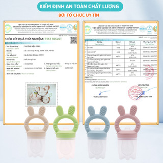 Túi Núm Nhai Ăn Dặm Silicone Chống Hóc Cho Bé, Gặm Nướu Mềm Tập Ăn Trái Cây Gồm 3 Sizes S M L Cho Trẻ Từ 4 Tháng Tuổi
