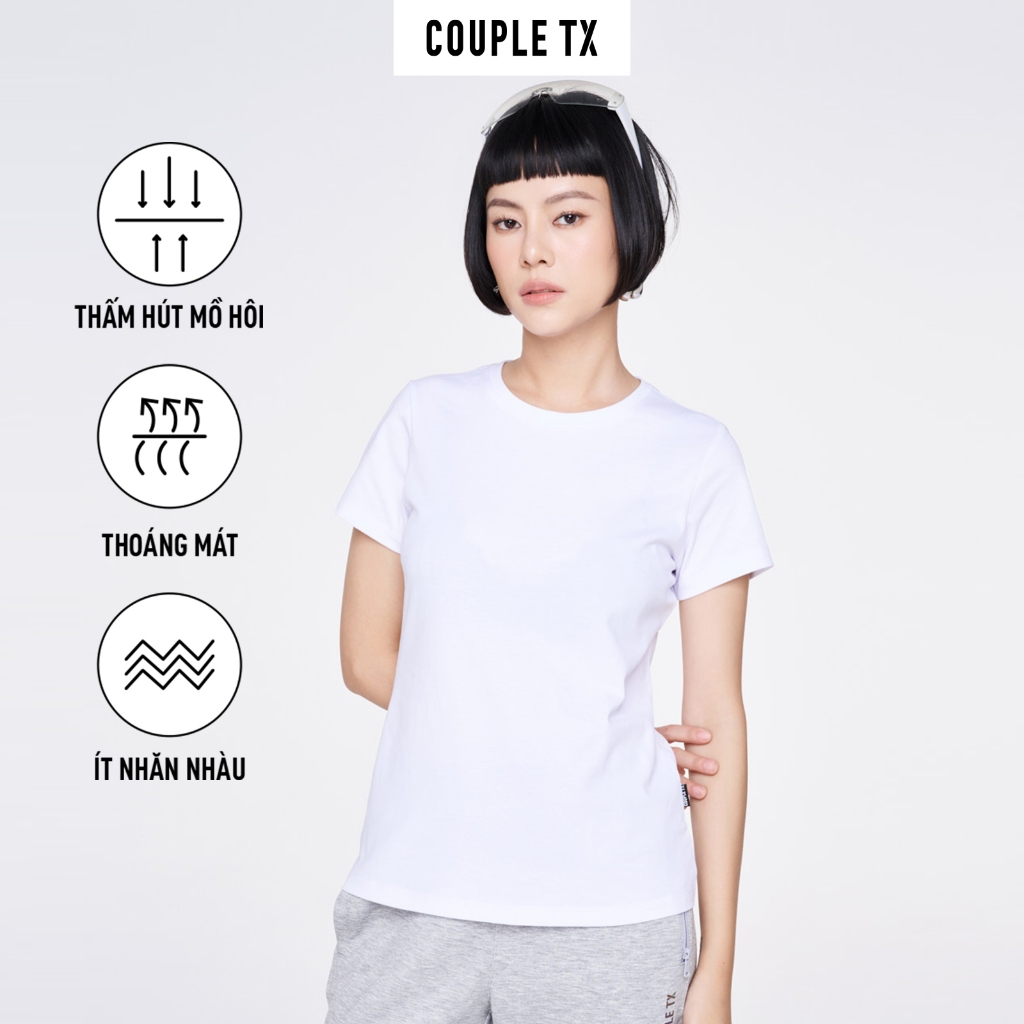 Ảnh Áo Thun Nữ Couple TX Cổ Tròn Basic Vải Đốm Form Slim Ôm WTS 2375 2
