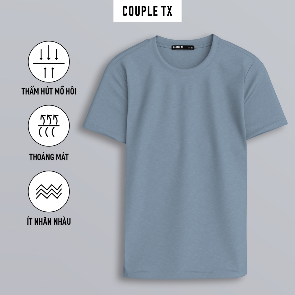 Ảnh Áo Thun Nam Couple TX Cổ Tròn Basic Vải Đốm Form Slim Ôm MTS 1375 2