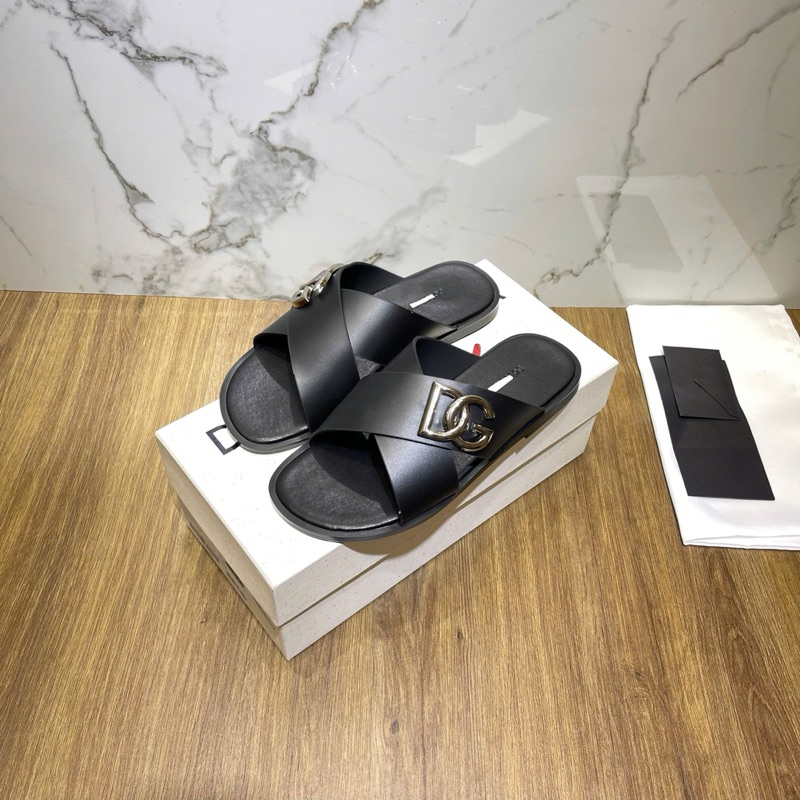 ⚡️[Hight Quality] Dép Lê Quai Chéo D1O & Ga11 Logo Calfskin Sandals - Điểm Nhấn Đan Chéo Phối Tag Bạc Cao Cấp Full Box