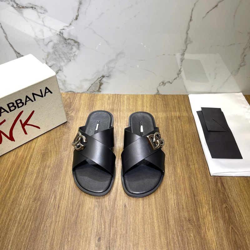 ⚡️[Hight Quality] Dép Lê Quai Chéo D1O & Ga11 Logo Calfskin Sandals - Điểm Nhấn Đan Chéo Phối Tag Bạc Cao Cấp Full Box