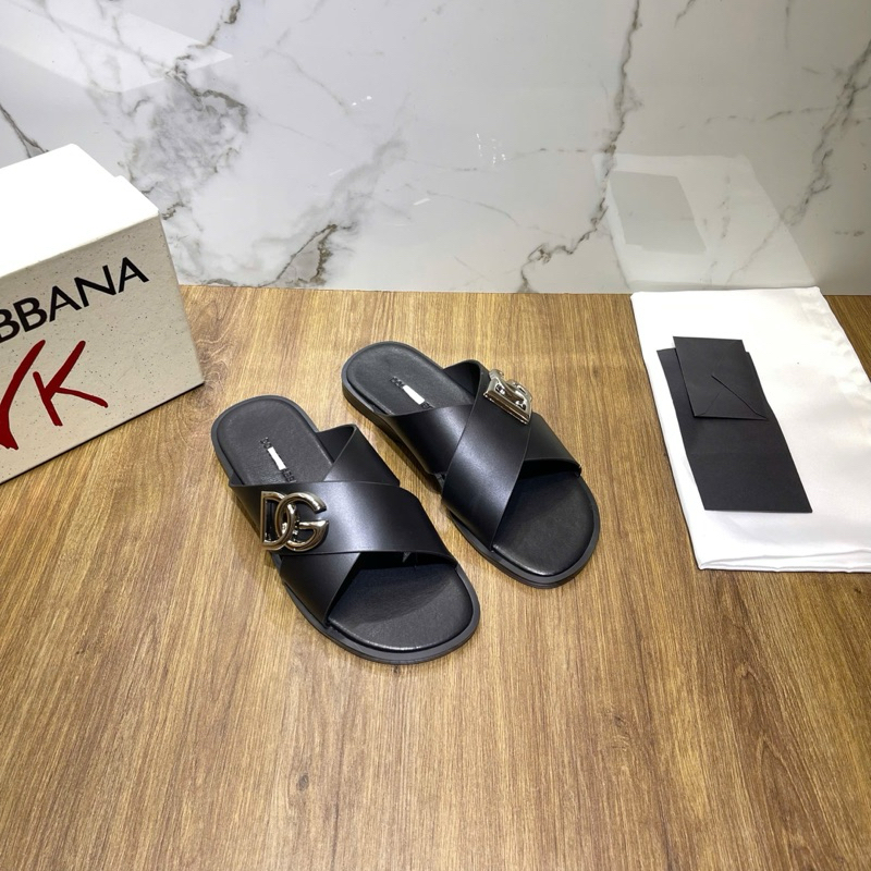 ⚡️[Hight Quality] Dép Lê Quai Chéo D1O & Ga11 Logo Calfskin Sandals - Điểm Nhấn Đan Chéo Phối Tag Bạc Cao Cấp Full Box