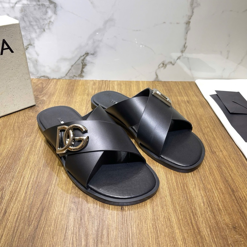 ⚡️[Hight Quality] Dép Lê Quai Chéo D1O & Ga11 Logo Calfskin Sandals - Điểm Nhấn Đan Chéo Phối Tag Bạc Cao Cấp Full Box