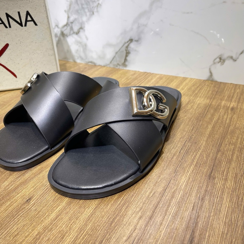 ⚡️[Hight Quality] Dép Lê Quai Chéo D1O & Ga11 Logo Calfskin Sandals - Điểm Nhấn Đan Chéo Phối Tag Bạc Cao Cấp Full Box