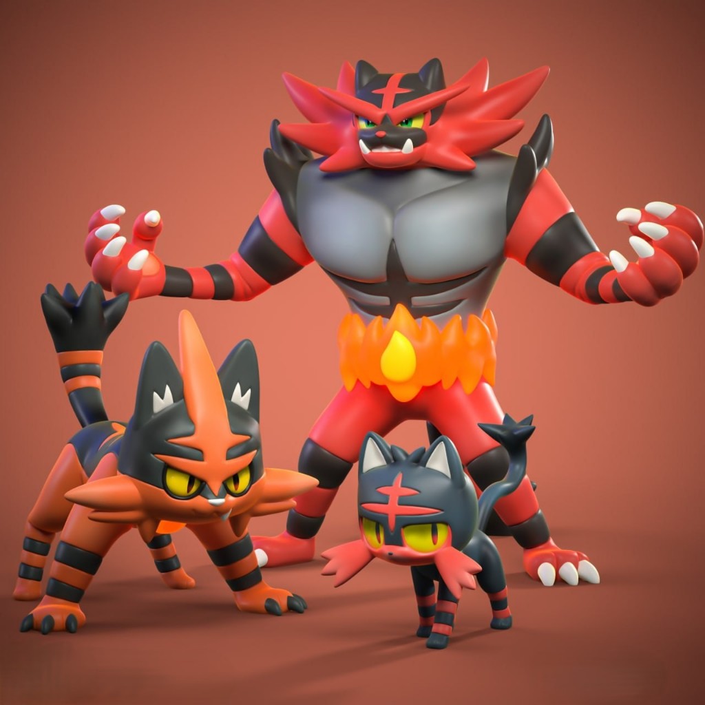 Litten,Torracat,Incineroar Pokemon 1/20 | Shopee Việt Nam