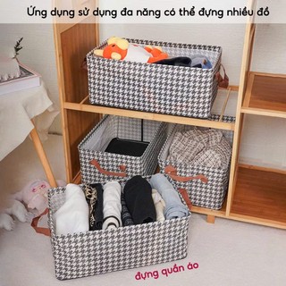 Hộp Đựng Đồ Giúp Sắp Xếp Đồ Gọn Gàng,Hộp Vải Chắc Chắn Tiện Lợi Cho Mọi Nhà - HỘP VẢI KHUNG SẮT CÓ ĐẾ LÓT CHỐNG ẨM