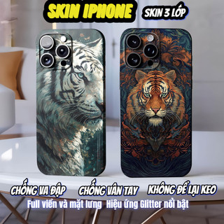 Miếng dán Skin Mặt lưng Sau full viền Hổ Dành Cho 16 pro max 15 pro max 14 pro max 13 pro max 12 pro max 11 pro max