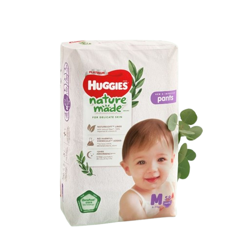 Bỉm Huggies Platinum Nature Made Size NB60/S82/M64/L54/XL44/XXL36
