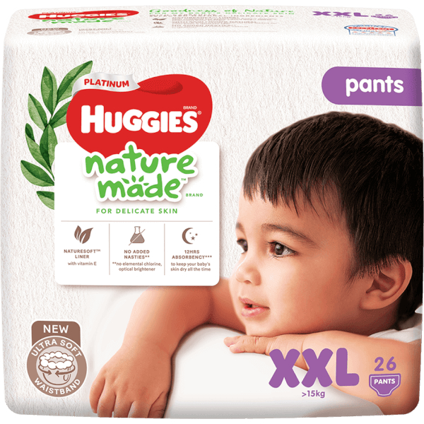 Bỉm Huggies Platinum Nature Made Size NB60/S82/M64/L54/XL44/XXL36