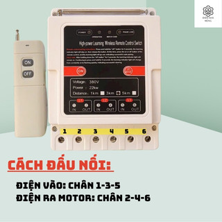 Công tắc điều khiển từ xa 3 pha 380V chống mất pha công suất 11kW không cần lắp khởi động từ