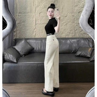 Set bộ thời trang Nữ thiết kế đơn giản dễ mặc áo thun in dáng croptop tay ngắn mix quần dài kaki ống đứng (KÈM ĐAI)