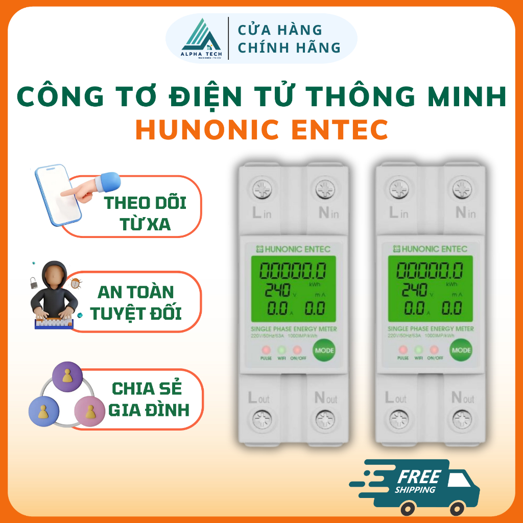 Công Tơ Điện Tử Thông Minh HUNONIC ENTEC | Theo Dõi Từ Xa, Chia Sẻ Cho ...