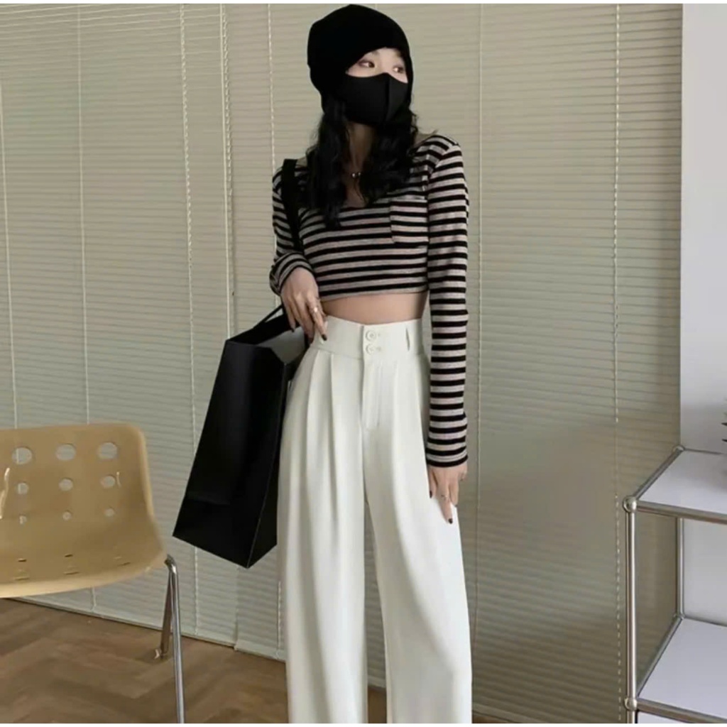 Quần ống rộng 2 cúc chất golt nhật. rủ. mướt .mịn (s4) Pants Nữ