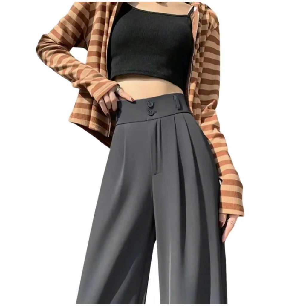 Quần ống rộng 2 cúc chất golt nhật. rủ. mướt .mịn (s4) Pants Nữ