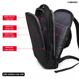 Balo Laptop Kiểu Dáng Ultra Slim Siêu Gọn, Form Công Nghệ 3D Cứng Cáp Với Chất Liệu Microfiber Chống Nước, Chống Xước