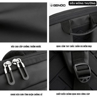 [Loại 1] Balo Đựng Laptop Siêu Nhẹ GENOO Chất Liệu Microfiber Cao Cấp Chống Nước Kiểu Dáng Ultra Slim Siêu Mỏng, Siêu Nh