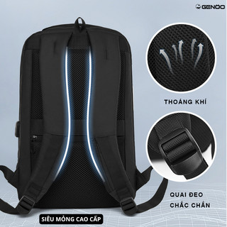 Balo Laptop Kiểu Dáng Ultra Slim Siêu Gọn, Form Công Nghệ 3D Cứng Cáp Với Chất Liệu Microfiber Chống Nước, Chống Xước