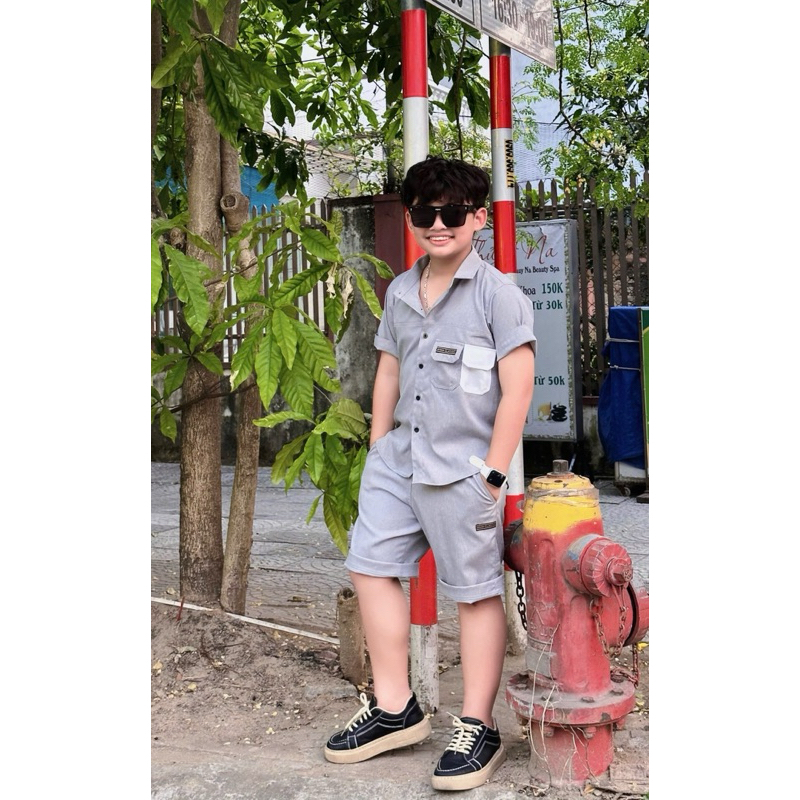 set sơmi công tử cho bé trai 10kg-52kg Tonibrand