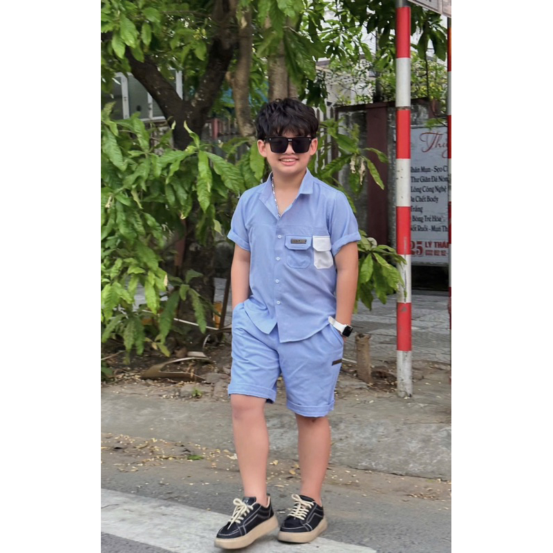 set sơmi thiết kế cao cấp cho bé trai 10-52kg TONIBRAND
