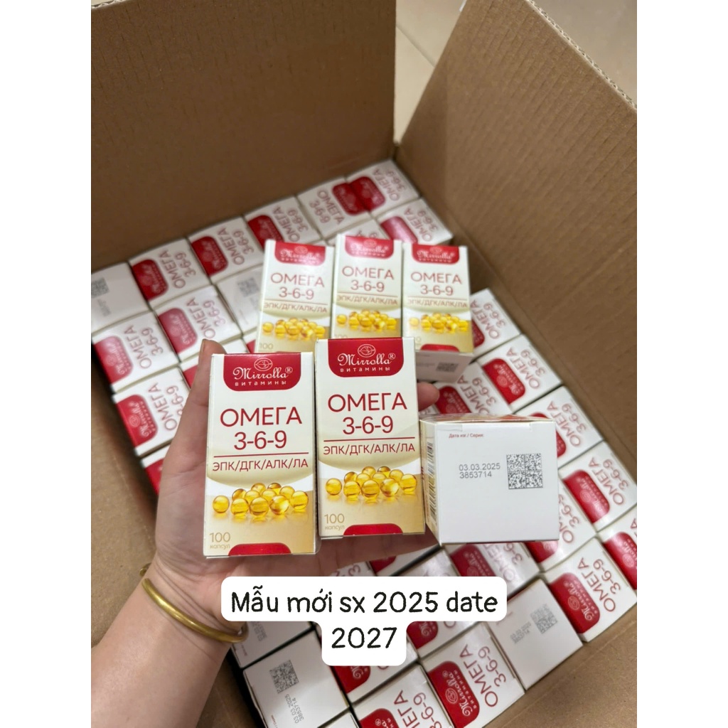 [Chính hãng Đủ Bill]  Viên uống Omega 369 Mirrolla của Nga hộp 100 viên