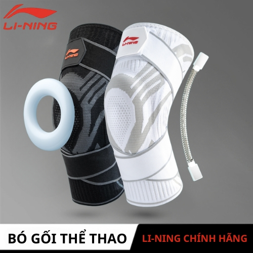 Bó gối thể thao Li-ning, đệm silicone dày dặn kết hợp lò xo xương cá hỗ ...