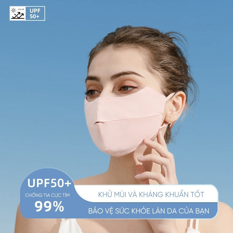 Khẩu trang vải chống tia UV chống nắng bụi UPF50+ kín mặt HUMI chất vải mềm mát co giãn 4 chiều