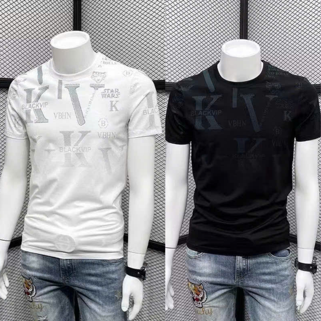 Áo thun nam cổ tròn tay ngắn in họa tiết VIP cực đẹp,chất vải cotton co giãn thoáng mát trẻ trung năng động Menswear Top