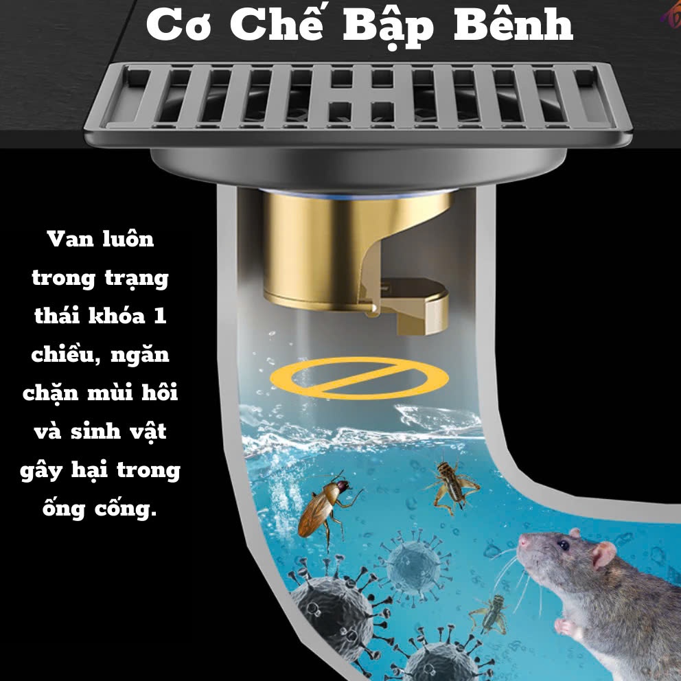 Nắp Cống Khử Mùi Thoát Nước Sàn Nhà Tắm Chống Côn Trùng Chống Mùi Hôi DASEP