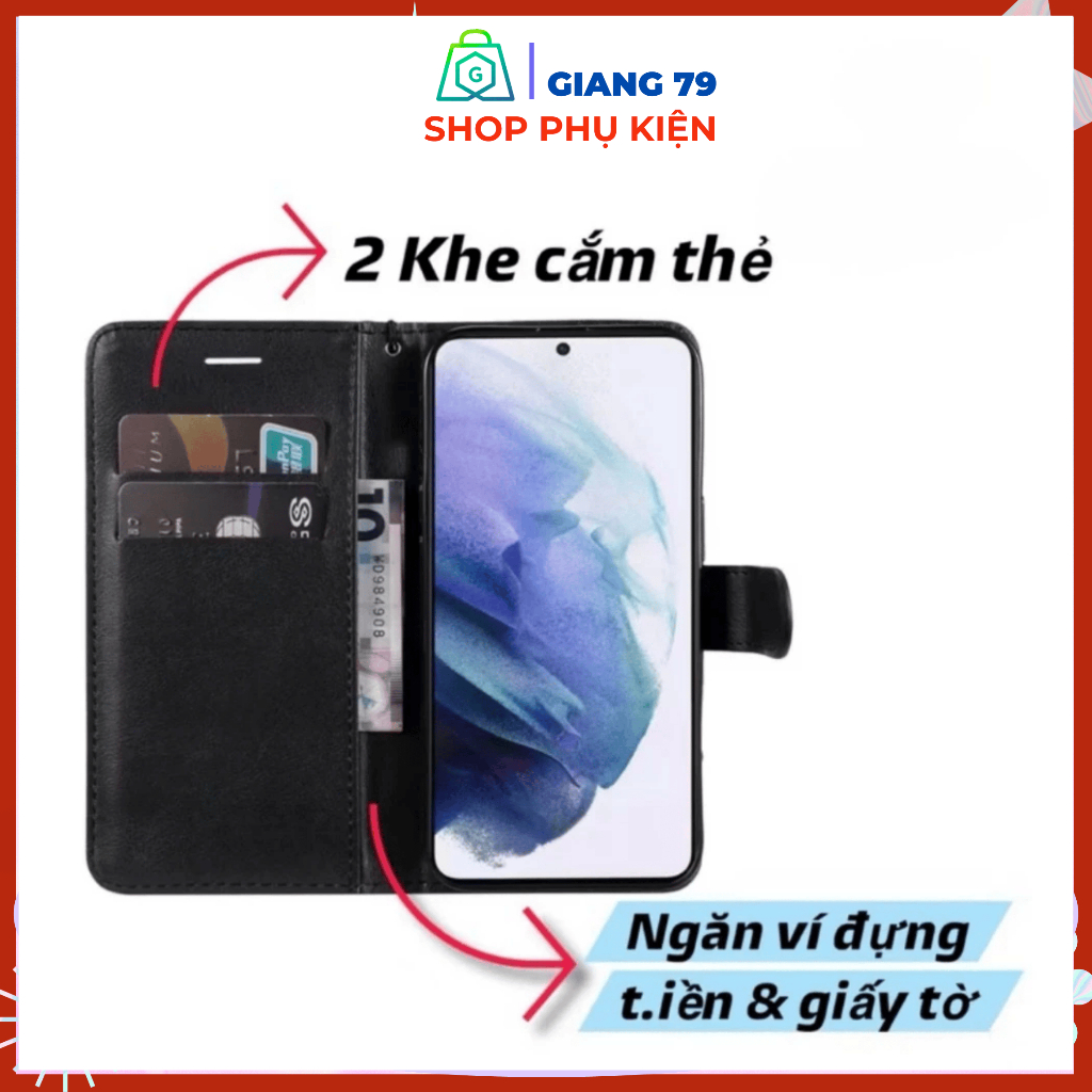 Ốp Lưng Bao Da Ví Gập SAMSUNG Hai Mặt Chất Lượng Cao Khóa Nam Châm Đời J/ A10 20 A30 A50 A70 A91 M33
